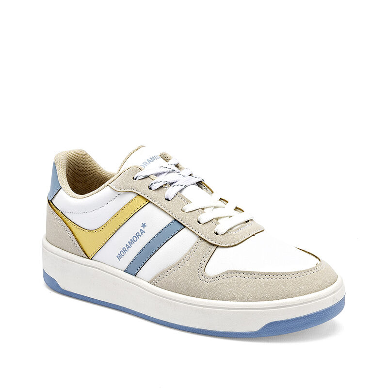 Moramora tenis para mujer latte blanco azul cod... image number null