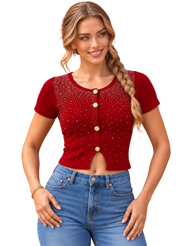 Blusa Estilo Corsetero Bl-1062 Blanco Con Pedre... image number null