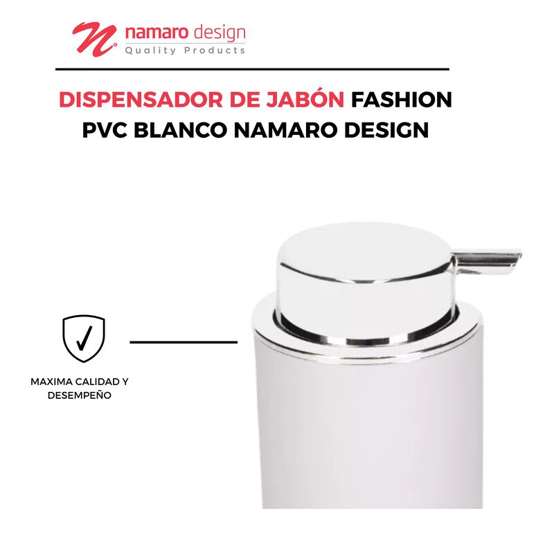 Dispensador De Jab&oacute;n Fashion Pvc Blanco Namaro ... image number null