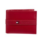 Cartera Tommy Hilfiger De Piel Fina Y Elegante Para Hombre, Color Rojo