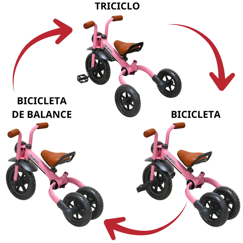 Triciclo 3 En 1 Para Ni&ntilde;os Con Bast&oacute;n, Bici Y B... image number null