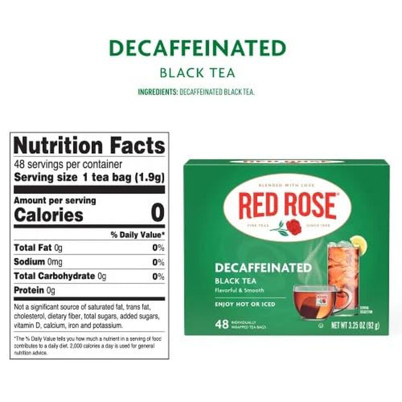 T&eacute; Red Rose Descafeinado 48 Bolsas &ndash; Pack De 3 image number null