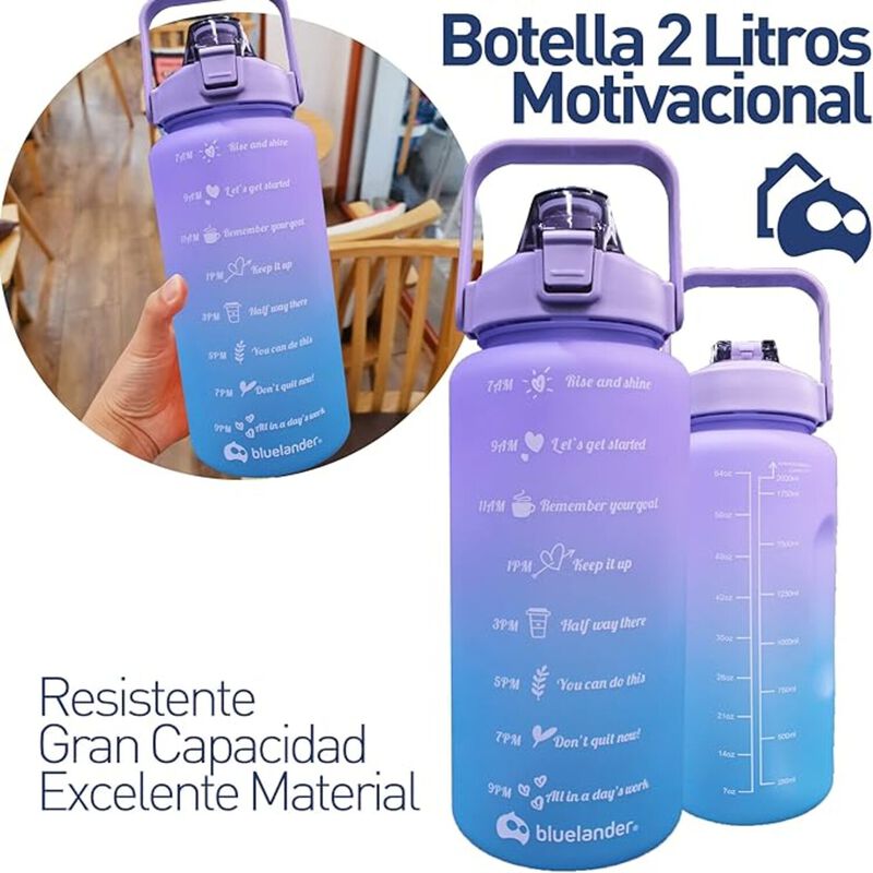Botella de Agua Motivacional 2 Lt Bluelander image number null