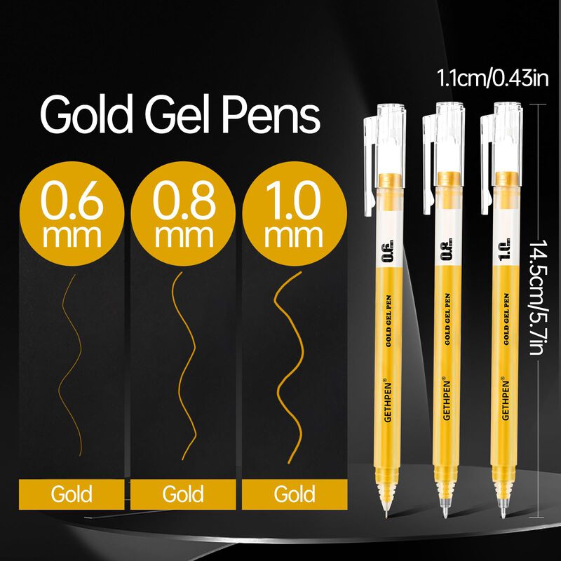 Set De Plumas De Gel Gethpen Gold 0,6/0,8/1,0 m... image number null