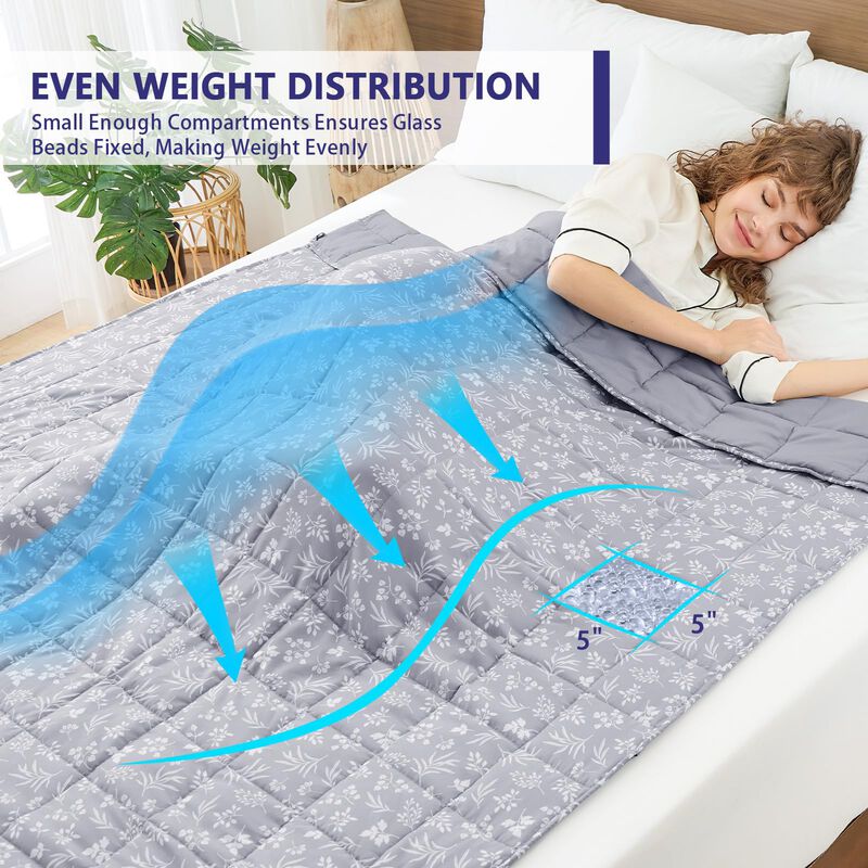 Manta Yescool 9 kg 152 &times; 203 cm Gris Paloma Ref... image number null