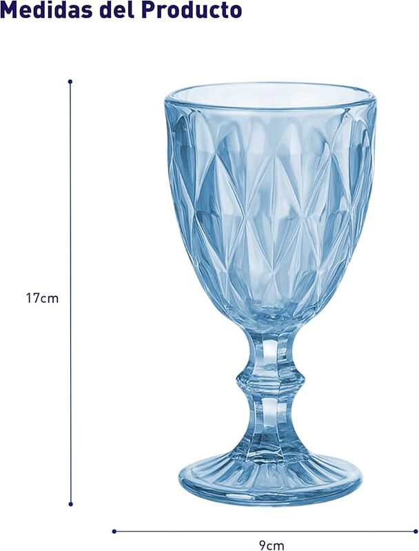 Juego de 6 Copas de Vidrio 240 ml, Copas Colori... image number null