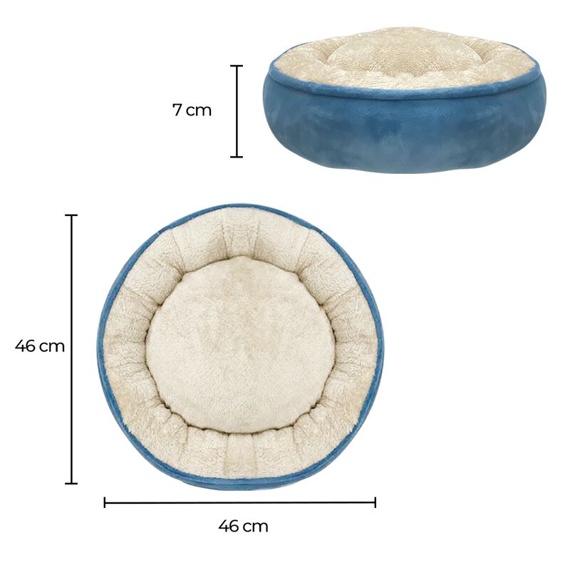 Cama con Borrega para Mascota Chica color Azul ... image number null