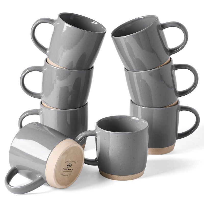 Tazas De Caf&eacute; Famiware 370 ml, Juego De 8, Gris... image number null
