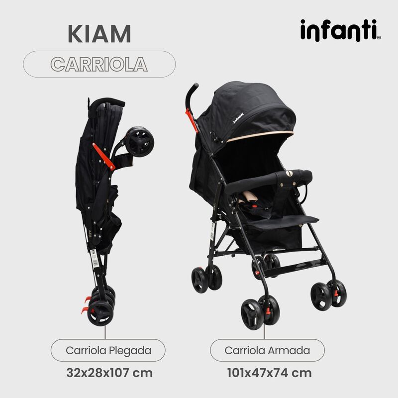 Carriola Para Bebe Kiam Compacta, Ligera, Plega... image number null
