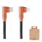 Cable Datos Hune Ecol&oacute;gico Usb-c A Lightning Naranja Para iPhone iPad Conector 90grados Sustentable