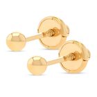 Broqueles De Bola En Oro Amarillo 14k (3 Mm)
