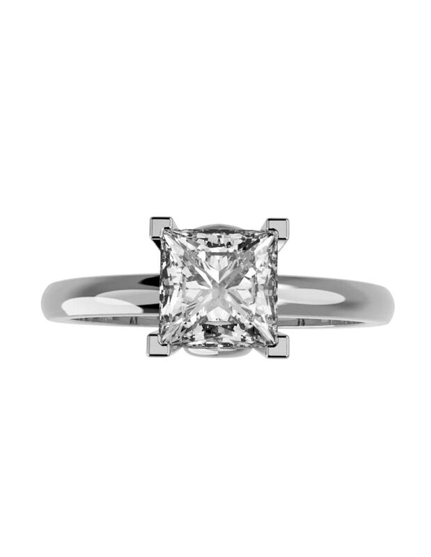 Anillo de Compromiso en Oro Blanco 10K con Circ... image number null