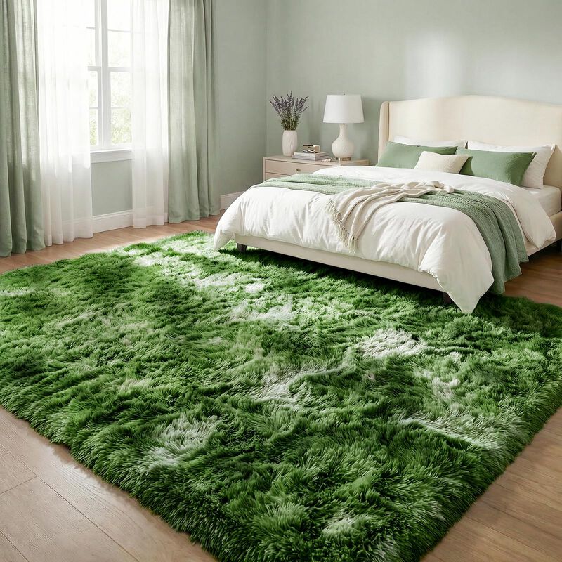 Alfombra Dweike 91 cm X 150 cm Verde De Pelo La... image number null