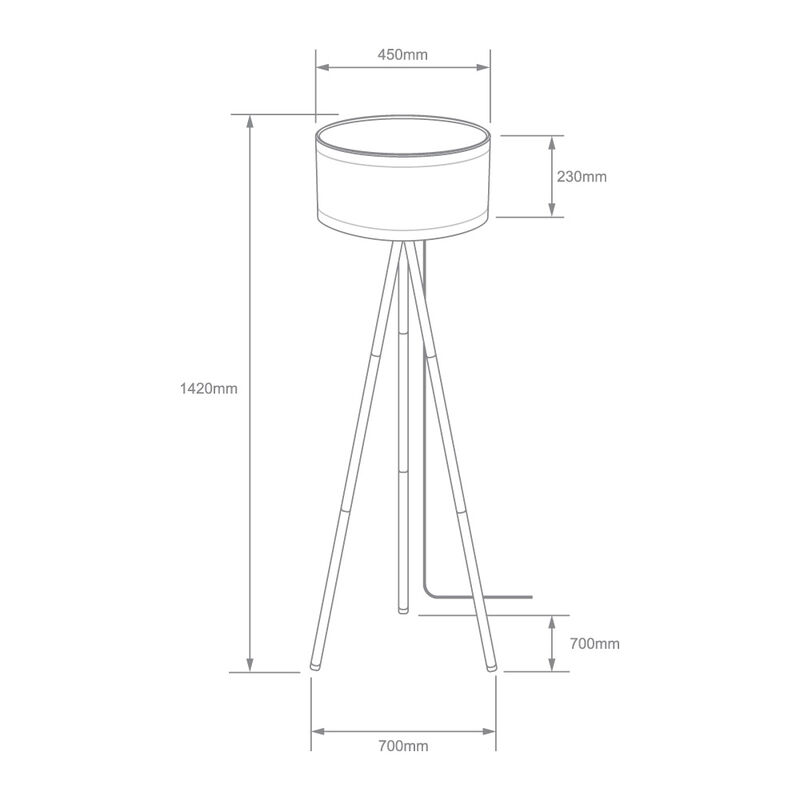 Lámpara Piso Blanco/madera Vintage Minimalista ... image number null