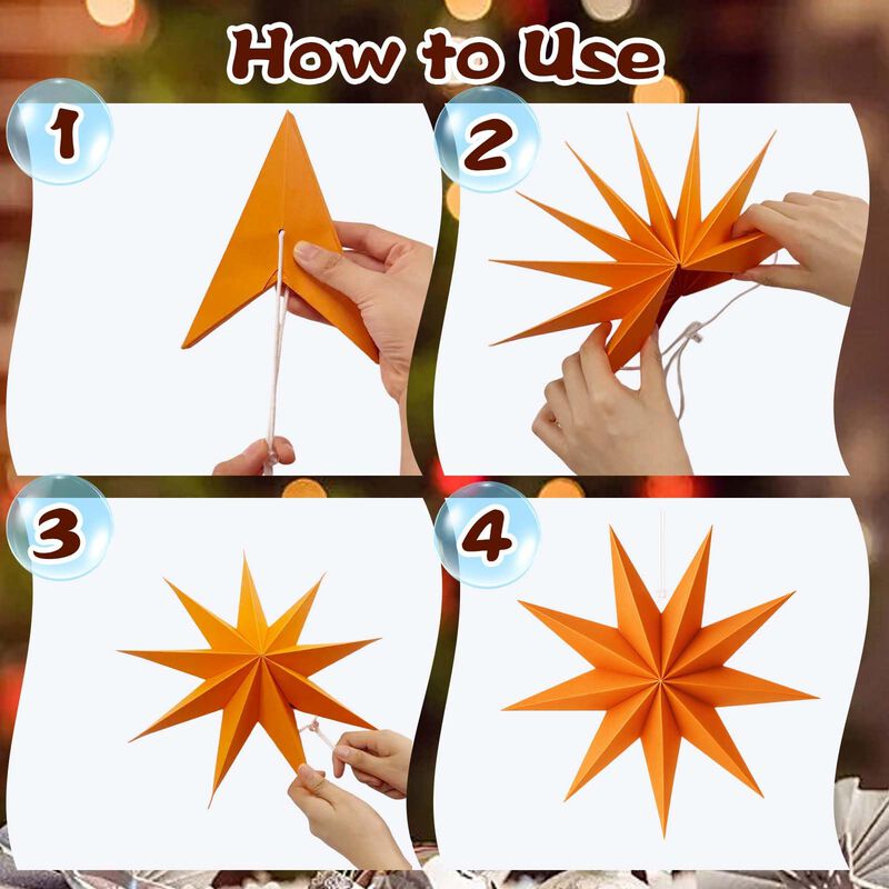 Linternas De Papel Estrella Fakindiy 30 cm Pack... image number null