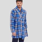 Bata Corta Cuadros Azul Azul