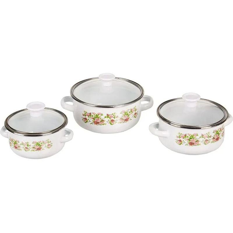 Hot Spot Juego de 3 Ollas de Peltre con Tapa 12... image number null