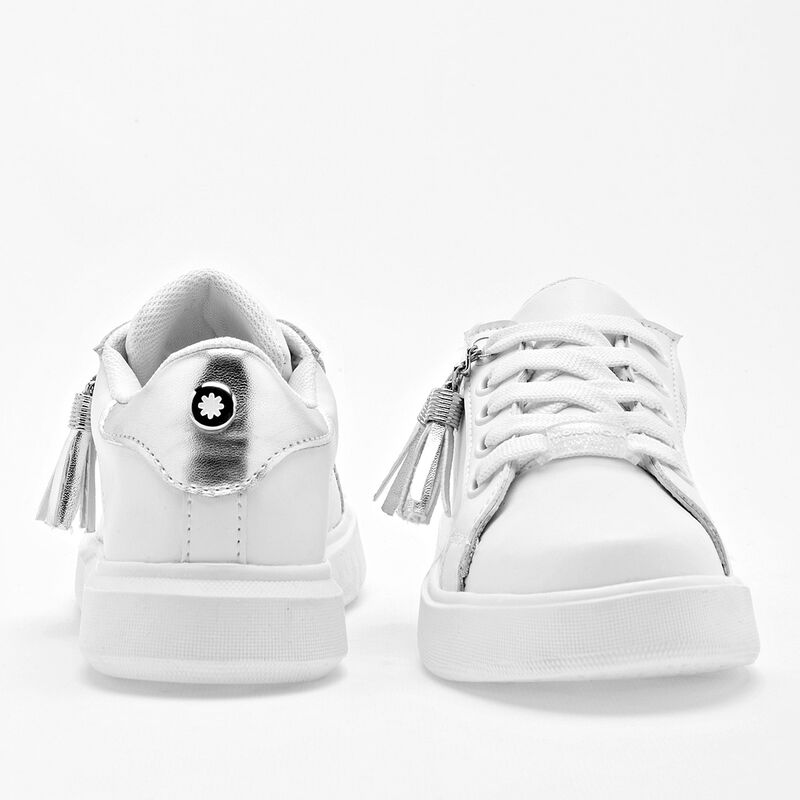 Moramora Tenis Para Ni&ntilde;a Blanco Plata Cod 13257... image number null