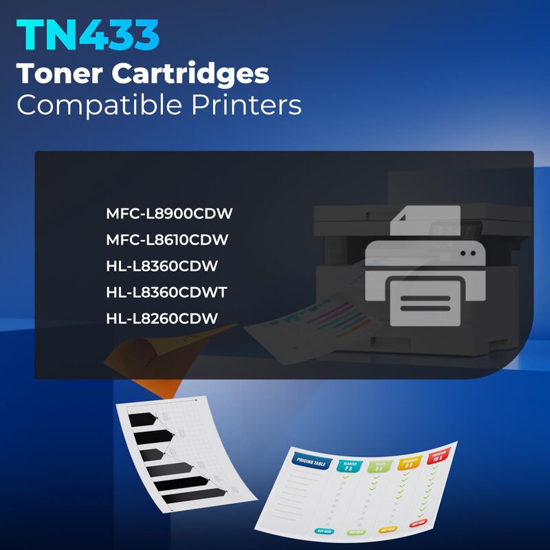 Juego De Cartuchos De T&oacute;ner Tn433 Compatible Pa... image number null