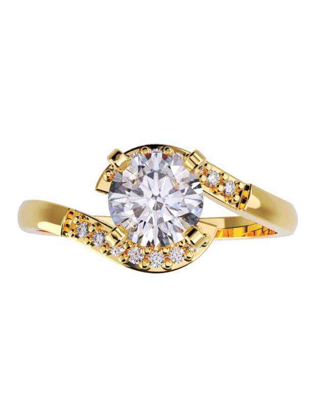 Anillo de Compromiso de 14K con Diamante de Lab... image number null