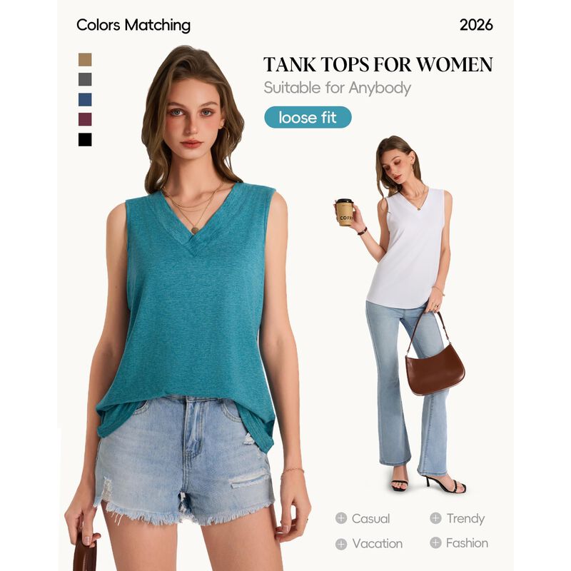 Top Sin Mangas Gayhay, Cuello En V, Blanco image number null