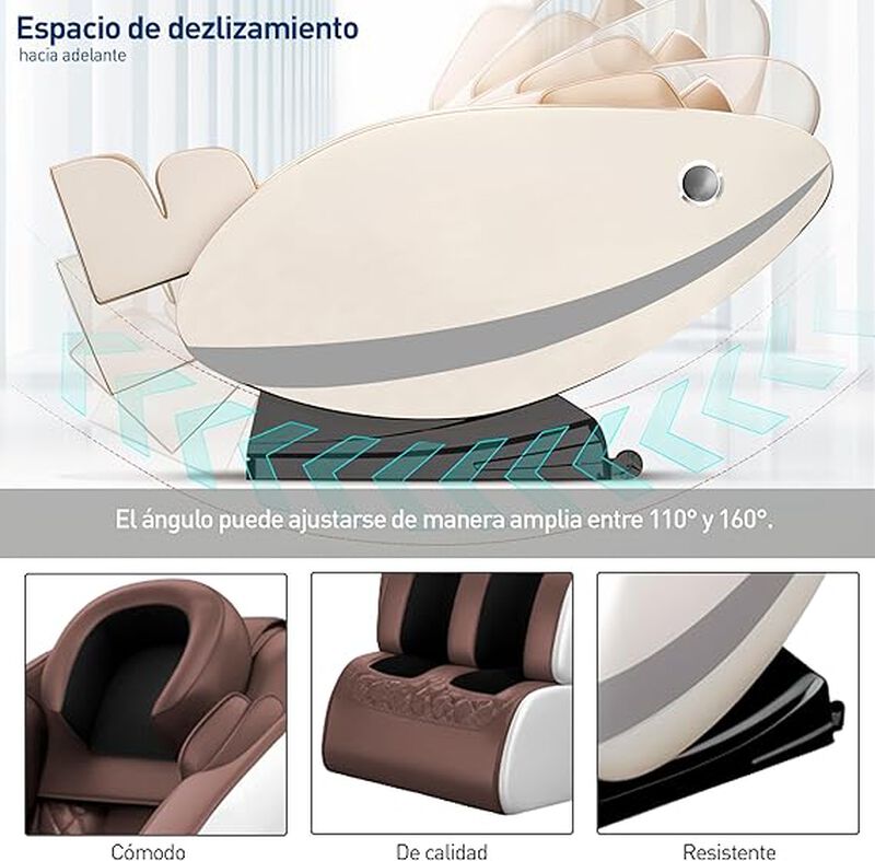 Sill&oacute;n de Masaje Gravedad Cero Caf&eacute; Bluelander image number null
