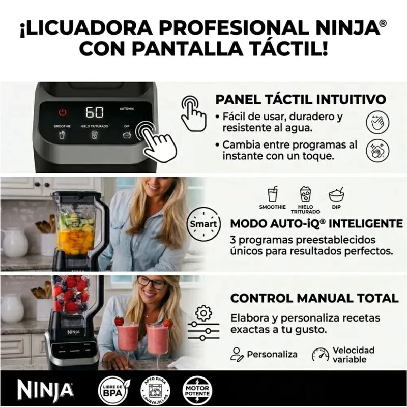 Licuadora Profesional Ninja 1000 W Jarra 2.1 L ... image number null
