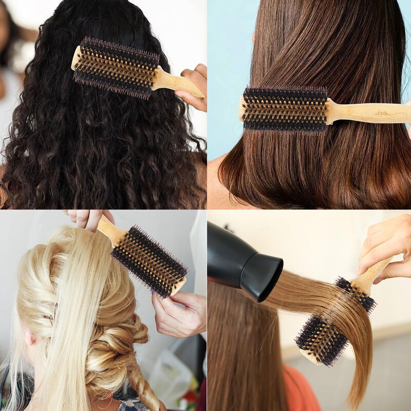 Cepillo De Pelo Vista Round Boar Bristle Bamboo... image number null