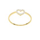 Anillo De Corazon De Oro Amarillo 14k Con Zirconia - Kr0073y Talla 8