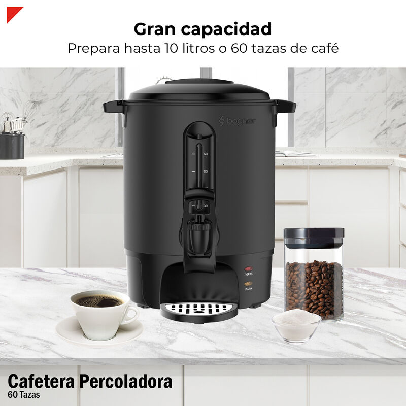 Bogner Cafetera Percoladora Acero Inox 60 Tazas... image number null