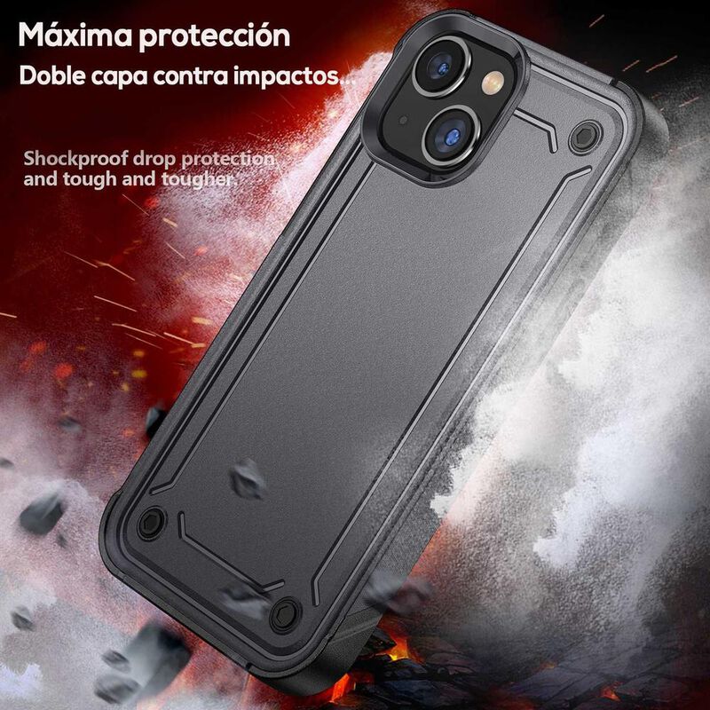 Funda TEKKU Tough cover para iPhone 15 PLUS Neg... image number null