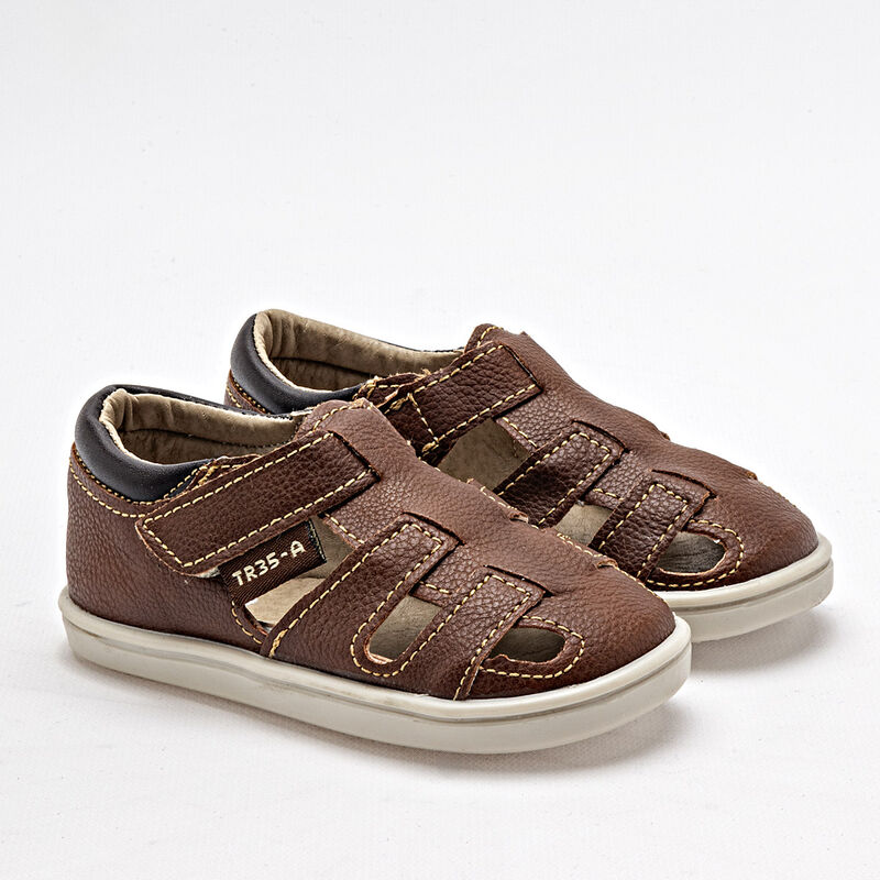 Tres-A Sandalia para bebé niño café image number null