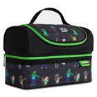 Bolsa De Almuerzo Con Aislamiento Minecraft Para Ni&ntilde;os, Aperitivos Y Viajes, Negra