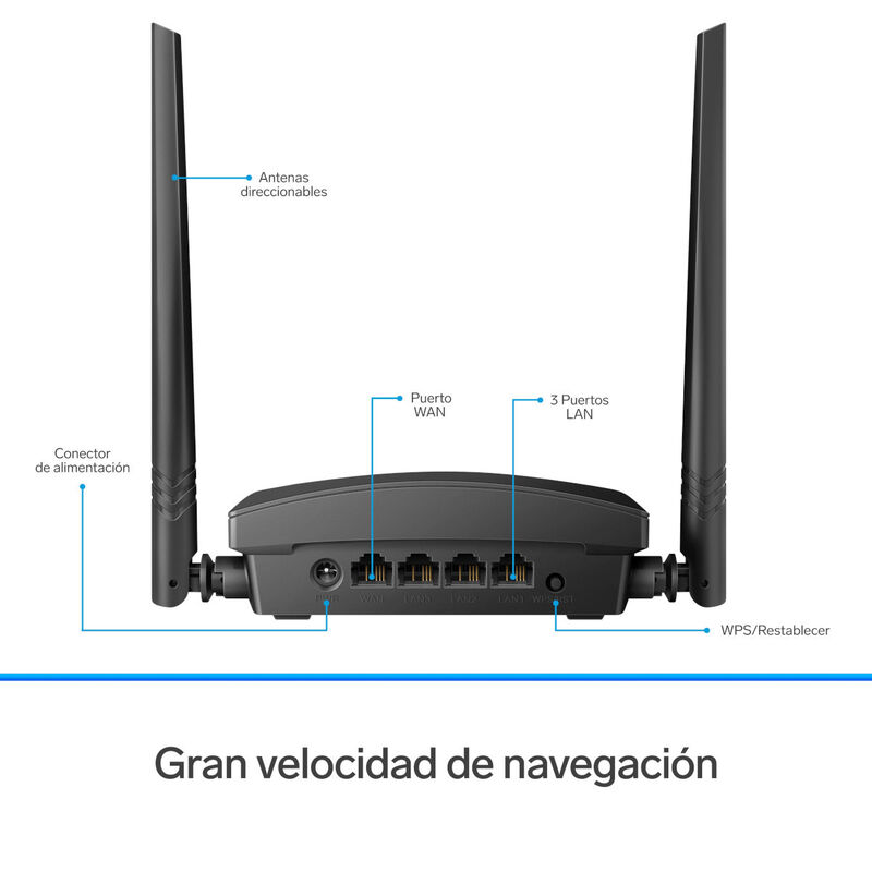 Repetidor / Router Wi-Fi 24 Ghz (B/G/N) Hasta 2... image number null