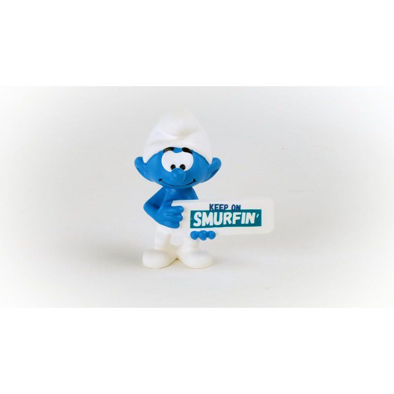 Figura Pitufo Con Cartel "Keep On Smurfin"  5,5... image number null