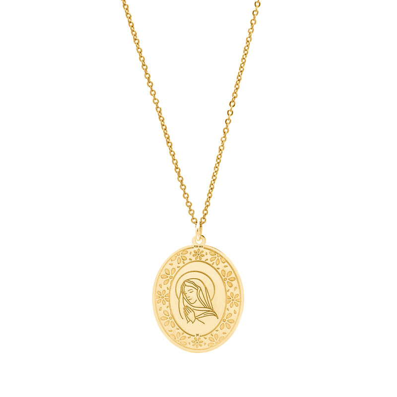 Medalla chica virgen de plata con baño de oro y... image number null