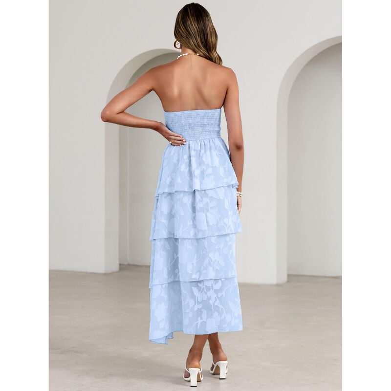 Vestido Simplee Maxi Floral Boho Cintura Frunci... image number null