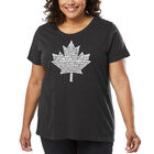 Camiseta De Talla Grande Word Art Para Mujer - Himno Nacional Canadiense- Gris