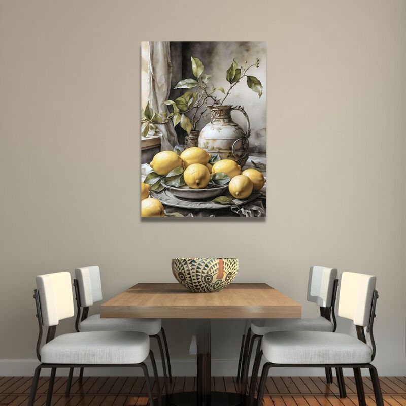 Cuadro Decorativo &Oacute;leo 90x122cm Limones image number null