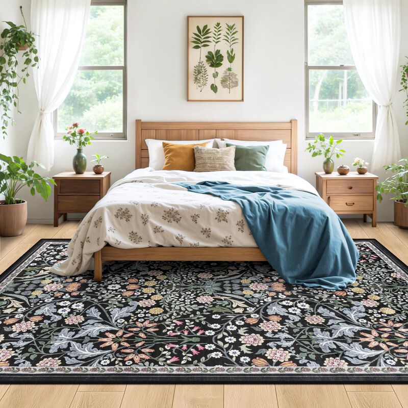 Alfombra De &Aacute;rea Plhxfr 183x147 Cm Floral Lavab... image number null
