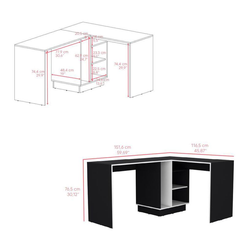 Escritorio En L Rook Wengue Virtual Muebles image number null