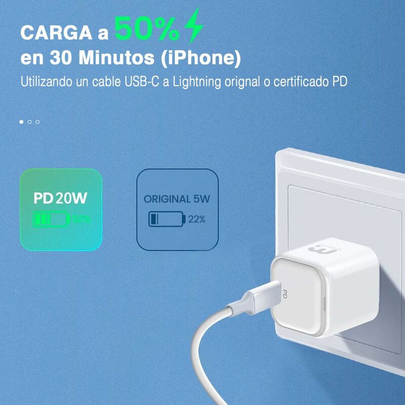 Cargador r&aacute;pido MYBAT USB-C 20W Mini Universal ... image number null