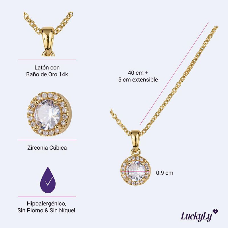 Collar Mujer Oro 14k Zirconia C&uacute;bica, Joyer&iacute;a F... image number null