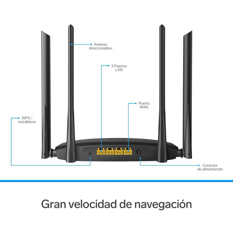 Repetidor / router Wi-Fi, 2,4 GHz y 5 GHz (B/G/... image number null