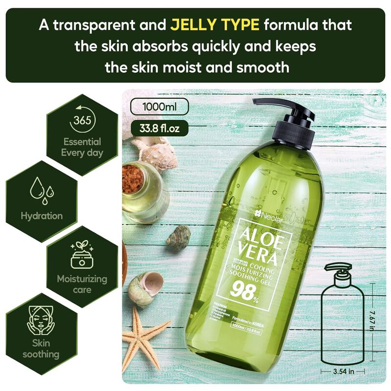 Gel De Aloe Vera Neclar 98% Para Aliviar Las Qu... image number null