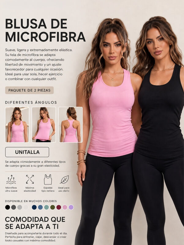 Set De 2 Blusas Camiseta Para Dama Bl-1007 Surt... image number null