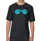 Camiseta Alta y Larga Word Art Para Hombre - Beach Vibes - Negro