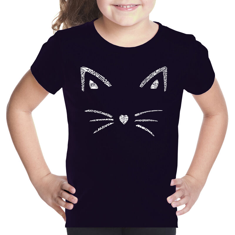 Camiseta Word Art Para Ni&ntilde;a - Bigotes - Negro image number null