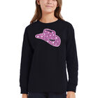 Camiseta De Manga Larga Word Art Para Ni&ntilde;a - Sombrero Vaquero - Negro