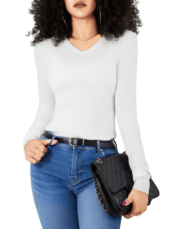 Suéter para Mujer de Manga Larga con Cuello en ... image number null